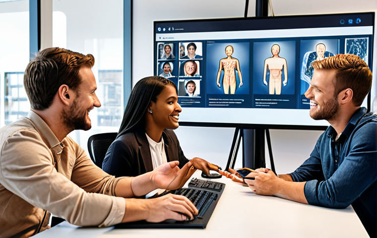 **Image Prompt:** A diverse group of people collaborating with a friendly-looking AI interface in a modern office, showcasing teamwork and the integration of humans and technology. Emphasis on creativity, innovation, and ethical AI use. Dutch setting.